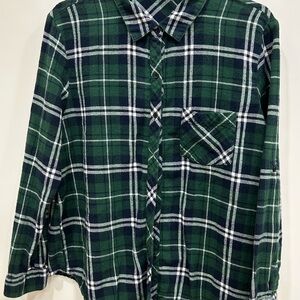 Forever 21 Green and Blue Plaid Flannel Shirt